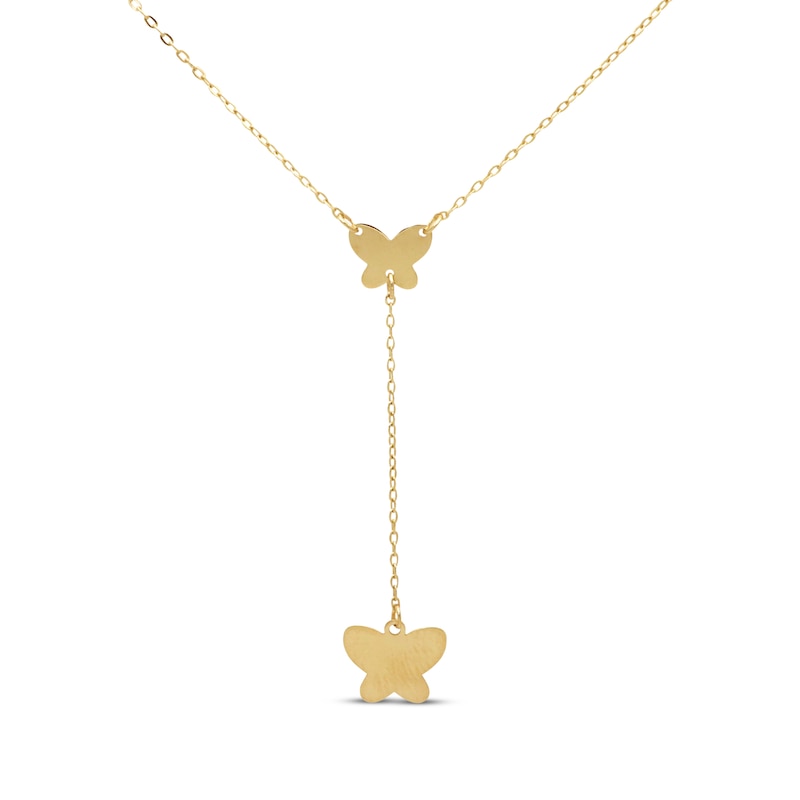Main Image 1 of Butterfly Y Necklace 14K Yellow Gold 18”