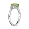 Thumbnail Image 2 of Cushion-Cut Peridot & White Lab-Created Sapphire Ring Sterling Silver