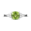 Thumbnail Image 3 of Cushion-Cut Peridot & White Lab-Created Sapphire Ring Sterling Silver
