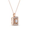 Thumbnail Image 2 of Princess-Cut Diamond Frame Necklace 1/6 ct tw 14K Rose Gold 18"