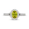 Thumbnail Image 3 of Neil Lane Oval-Cut Peridot & Diamond Halo Engagement Ring 1/2 ct tw 14K White Gold