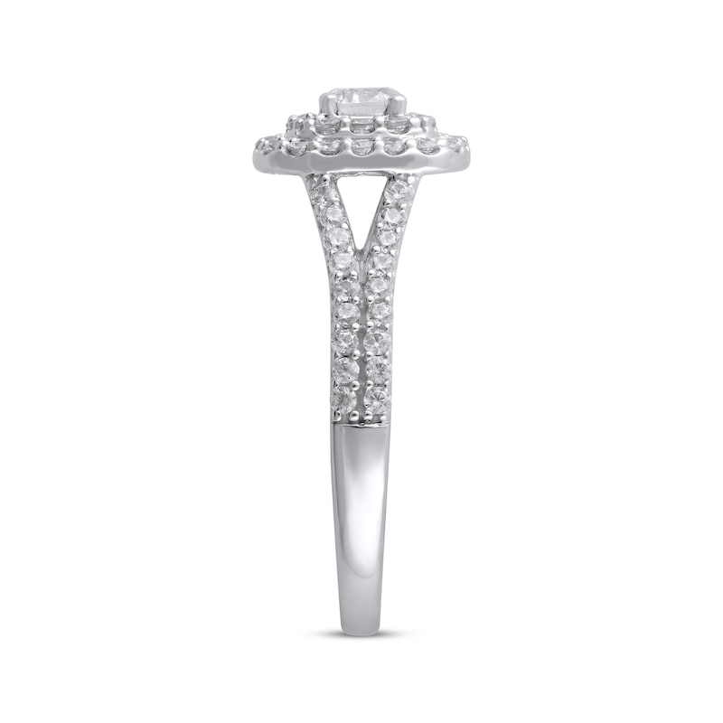 Lab-Created Diamonds by KAY Cushion Frame Engagement Ring 1 ct tw 14K White Gold
