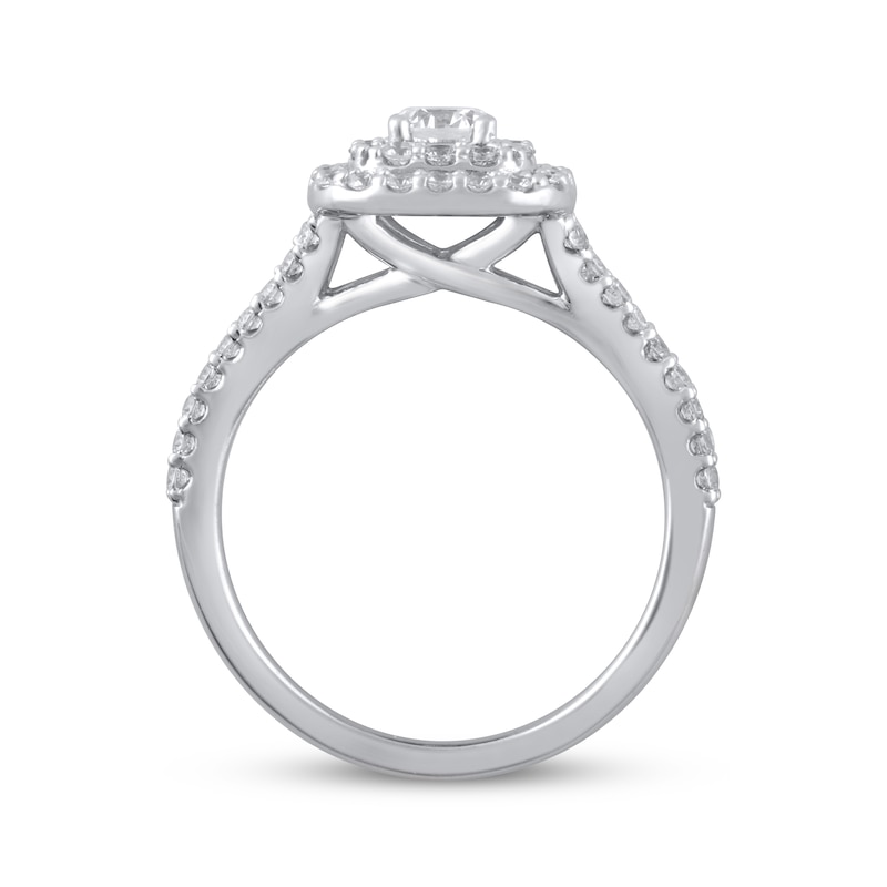 Lab-Created Diamonds by KAY Cushion Frame Engagement Ring 1 ct tw 14K White Gold