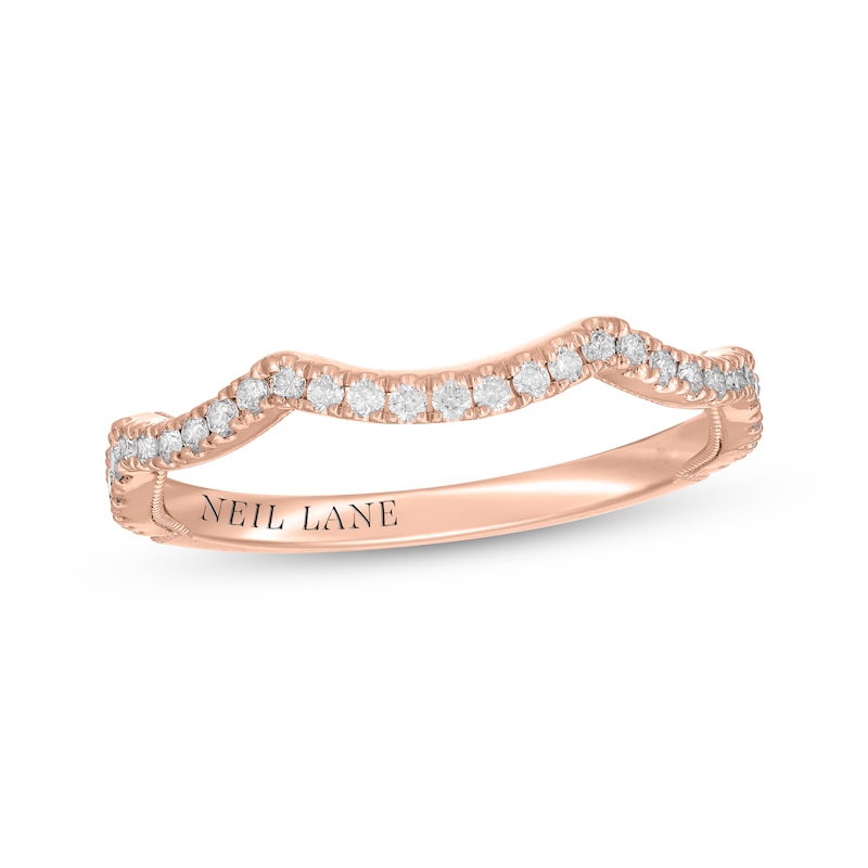 Main Image 1 of Neil Lane Diamond Contoured Wedding Band 1/4 ct tw 14K Rose Gold