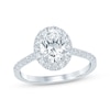 Thumbnail Image 1 of Oval-Cut Diamond Halo Engagement Ring 1-5/8 ct tw 14K White Gold