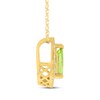Thumbnail Image 2 of Pear-Shaped Peridot & Diamond Frame Necklace 1/15 ct tw 14K Yellow Gold 18"