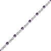 Thumbnail Image 2 of Amethyst & White Lab-Created Sapphire Infinity Link Bracelet Sterling Silver 7.25"
