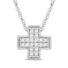 Thumbnail Image 1 of Diamond Greek Cross Necklace 1/20 ct tw 14K White Gold 18"