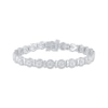 Thumbnail Image 1 of Diamond Circle & Bar Link Bracelet 1/10 ct tw Sterling Silver 7"