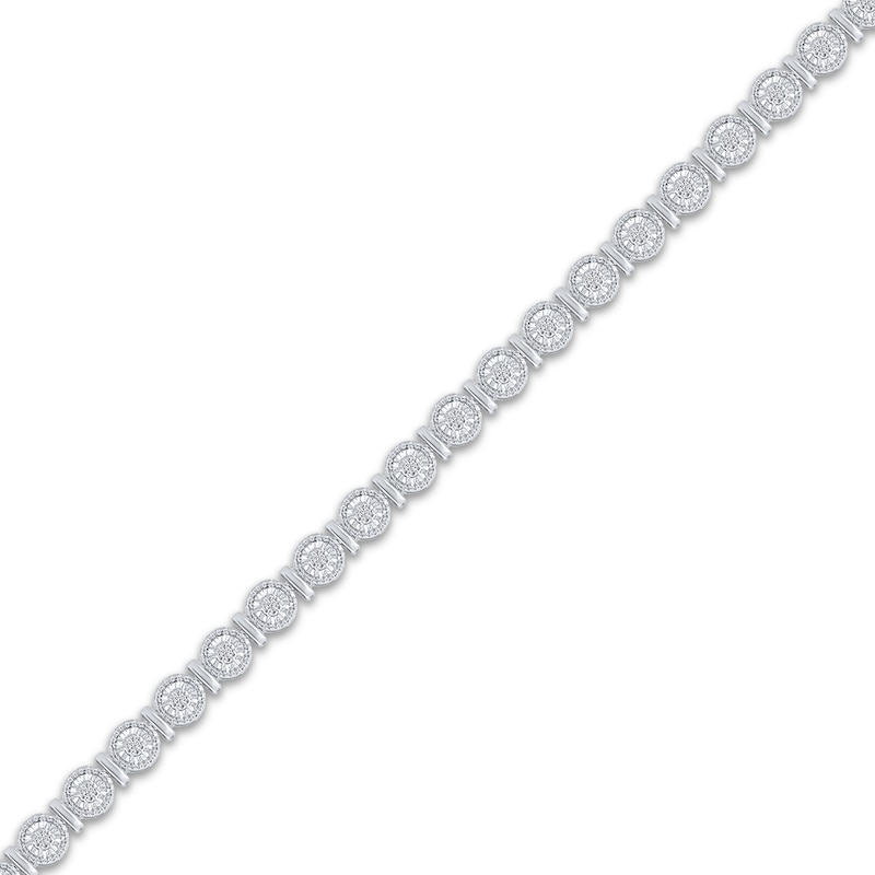 Main Image 2 of Diamond Circle & Bar Link Bracelet 1/10 ct tw Sterling Silver 7"