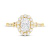 Thumbnail Image 3 of Adore Multi-Diamond Center Oval Halo Engagement Ring 3/4 ct tw 10K Two-Tone Gold