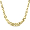 Thumbnail Image 1 of Puffy Graduated Curb Chain Necklace Hollow 10K Yellow Gold 20"