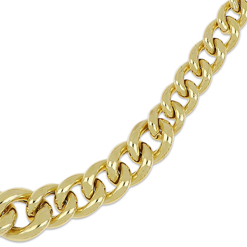 Main Image 2 of Puffy Graduated Curb Chain Necklace Hollow 10K Yellow Gold 20"