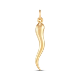 Hollow Italian Horn Charm 10K Yellow Gold