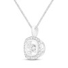 Thumbnail Image 2 of Unstoppable Love Diamond Cushion Halo Necklace 5/8 ct tw 10K White Gold 19"