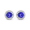 Thumbnail Image 2 of Tanzanite & White Topaz Halo Stud Earrings Sterling Silver
