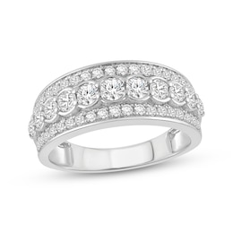 Adore Diamond Three-Row Anniversary Ring 1 ct tw 10K White Gold