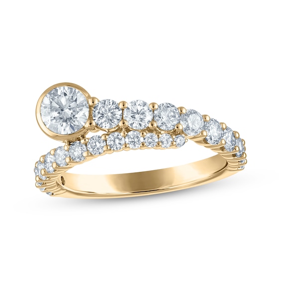 Diamond Bypass Anniversary Ring 1-1/2 ct tw 14K Yellow Gold