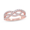 Thumbnail Image 1 of Diamond Multi-Row Wave Crossover Ring 1/2 ct tw 14K Rose Gold