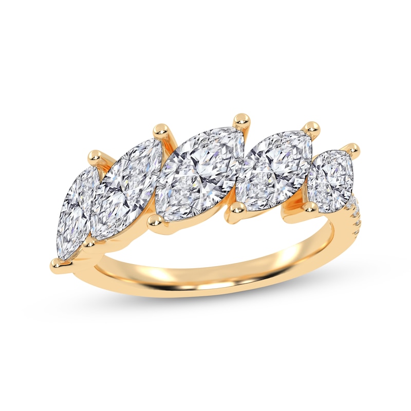 Main Image 1 of KAY Lab-Grown Diamonds Marquise-Cut Tilted Ring 2 ct tw 14K Yellow Gold