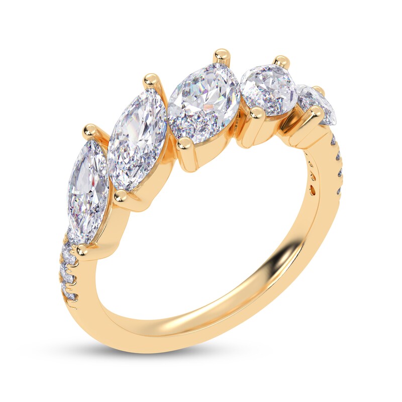 Main Image 2 of KAY Lab-Grown Diamonds Marquise-Cut Tilted Ring 2 ct tw 14K Yellow Gold