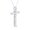 Thumbnail Image 2 of Diamond Cross Necklace 1/4 ct tw Sterling Silver 18"