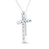 Thumbnail Image 3 of Diamond Cross Necklace 1/4 ct tw Sterling Silver 18"