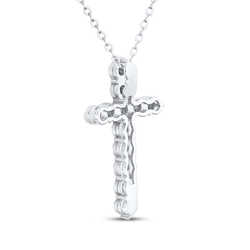 Main Image 3 of Diamond Cross Necklace 1/4 ct tw Sterling Silver 18"