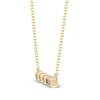 Thumbnail Image 2 of Baguette & Round-Cut Diamond "Victory" Bar Necklace 1/20 ct tw 10K Yellow Gold 18"
