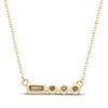Thumbnail Image 3 of Baguette & Round-Cut Diamond "Victory" Bar Necklace 1/20 ct tw 10K Yellow Gold 18"
