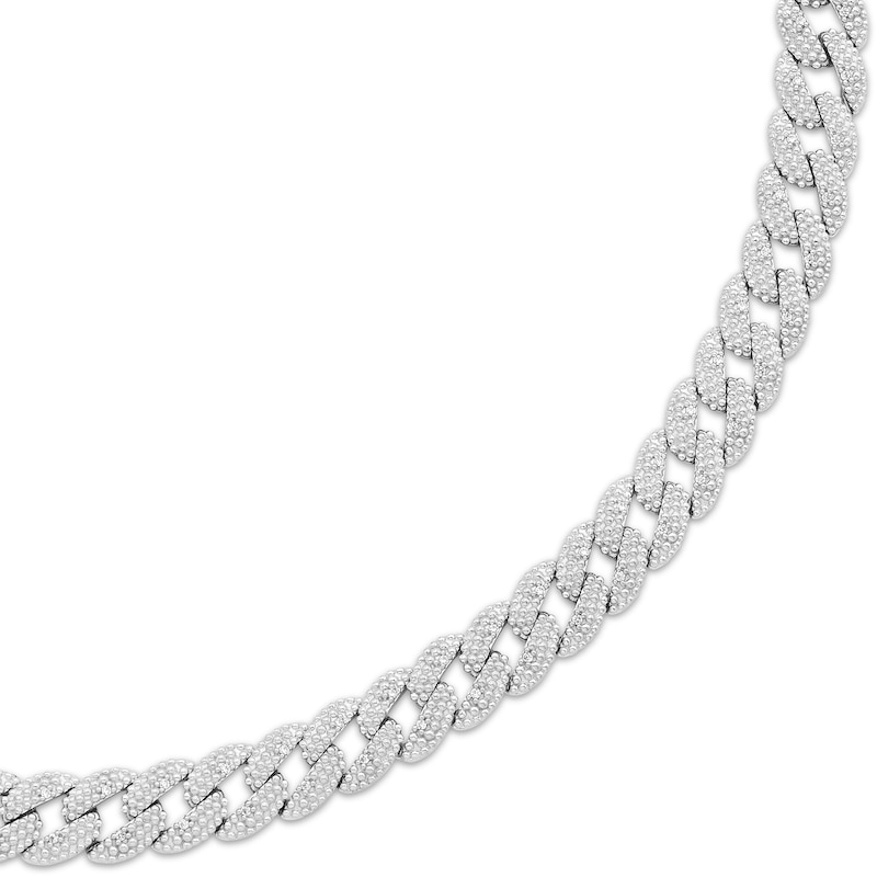 Main Image 2 of Men's Diamond Curb Chain Necklace 5/8 ct tw Sterling Silver 22"