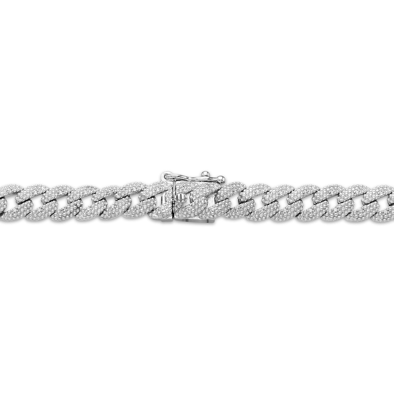 Main Image 3 of Men's Diamond Curb Chain Necklace 5/8 ct tw Sterling Silver 22"