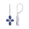 Thumbnail Image 3 of Pear-Shaped Blue Lab-Created Sapphire Drop Earrings Sterling Silver