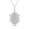 Thumbnail Image 1 of Iris Birth Flower Diamond Necklace 1/10 ct tw Sterling Silver 18"