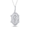 Thumbnail Image 2 of Iris Birth Flower Diamond Necklace 1/10 ct tw Sterling Silver 18"