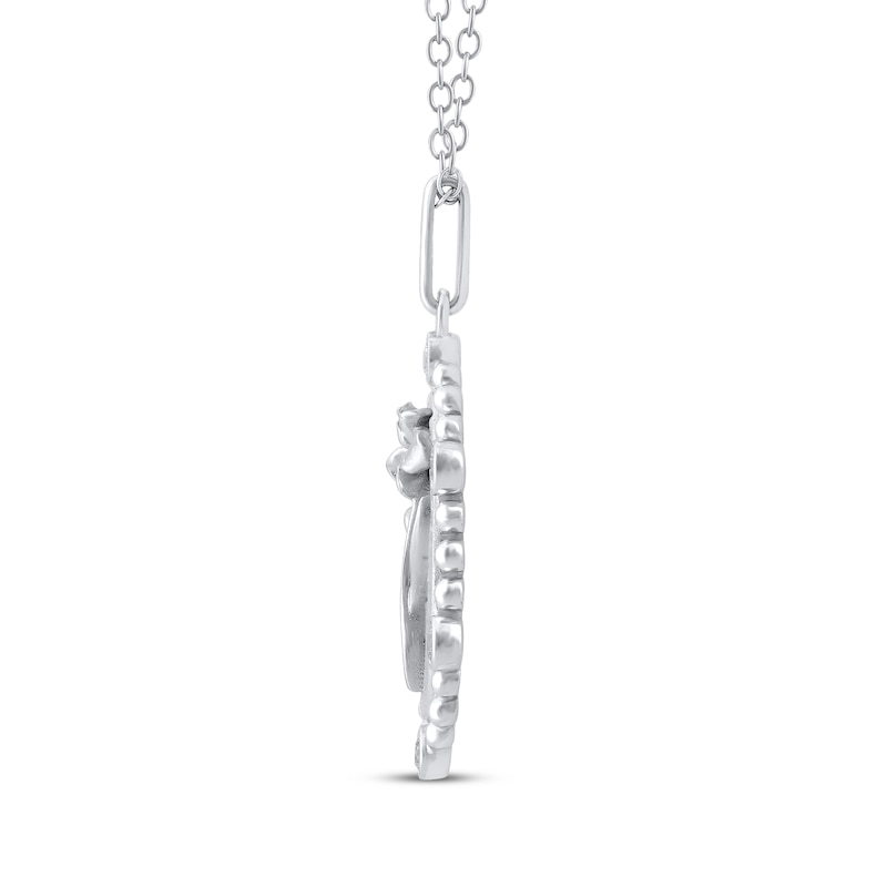 Main Image 3 of Iris Birth Flower Diamond Necklace 1/10 ct tw Sterling Silver 18"