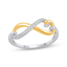 Diamond Pinky Promise Infinity Ring 1/10 ct tw 10K Two-Tone Gold