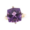 Thumbnail Image 1 of Cirari Couture Cushion-Cut Amethyst & Diamond Accent Ring 14K Yellow Gold