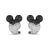 Thumbnail Image 1 of Disney Treasures Mickey Mouse Black & White Diamond Stud Earrings 1/10 ct tw Sterling Silver
