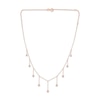 Thumbnail Image 1 of Diamond Bezel-Set Dangle Station Necklace 1/4 ct tw 14K Rose Gold-Plated Sterling Silver 20"