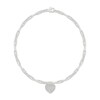 Thumbnail Image 1 of Diamond Heart Charm Paperclip Chain Bracelet 1/4 ct tw Sterling Silver 7.5"