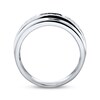 Thumbnail Image 2 of Adore Men's Sapphire Ring 1/10 ct tw Round-cut Diamonds 10K White Gold