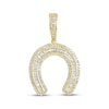 Thumbnail Image 1 of Men's Baguette & Round-Cut Diamond Horseshoe Charm 3/4 ct tw 10K Yellow Gold