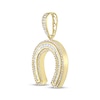 Thumbnail Image 2 of Men's Baguette & Round-Cut Diamond Horseshoe Charm 3/4 ct tw 10K Yellow Gold