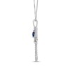 Thumbnail Image 2 of Heart-Shaped Blue Lab-Created Sapphire & White Lab-Created Sapphire Key Necklace Sterling Silver 18"