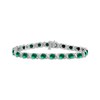Thumbnail Image 1 of Lab-Created Emerald "XO" Bracelet Sterling Silver 7.5"