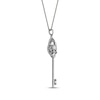 Thumbnail Image 2 of Cultured Pearl & White Lab-Created Sapphire Key Necklace Sterling Silver 18"