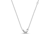 Thumbnail Image 4 of Cultured Pearl & White Lab-Created Sapphire Key Necklace Sterling Silver 18"
