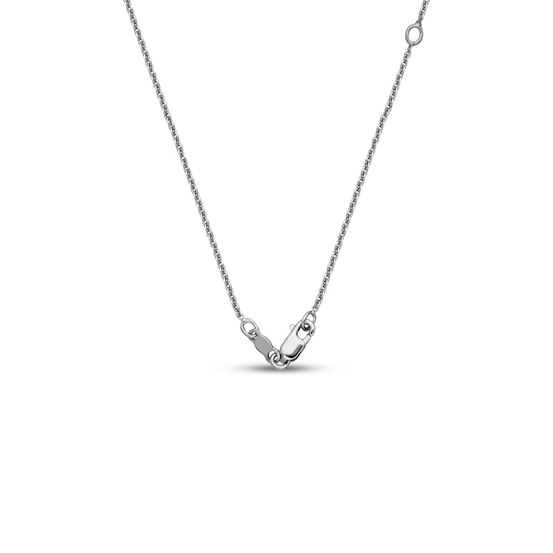 Main Image 4 of Cultured Pearl & White Lab-Created Sapphire Key Necklace Sterling Silver 18"