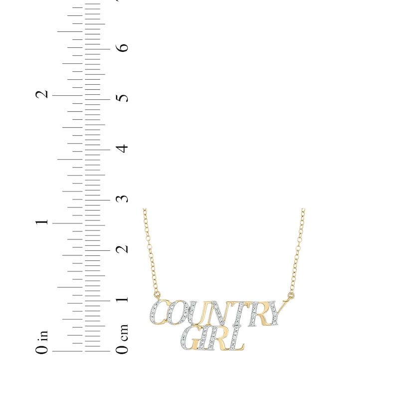 Main Image 3 of Diamond "Country Girl" Necklace 1/20 ct tw 24K Yellow Gold Vermeil Sterling Silver 18"